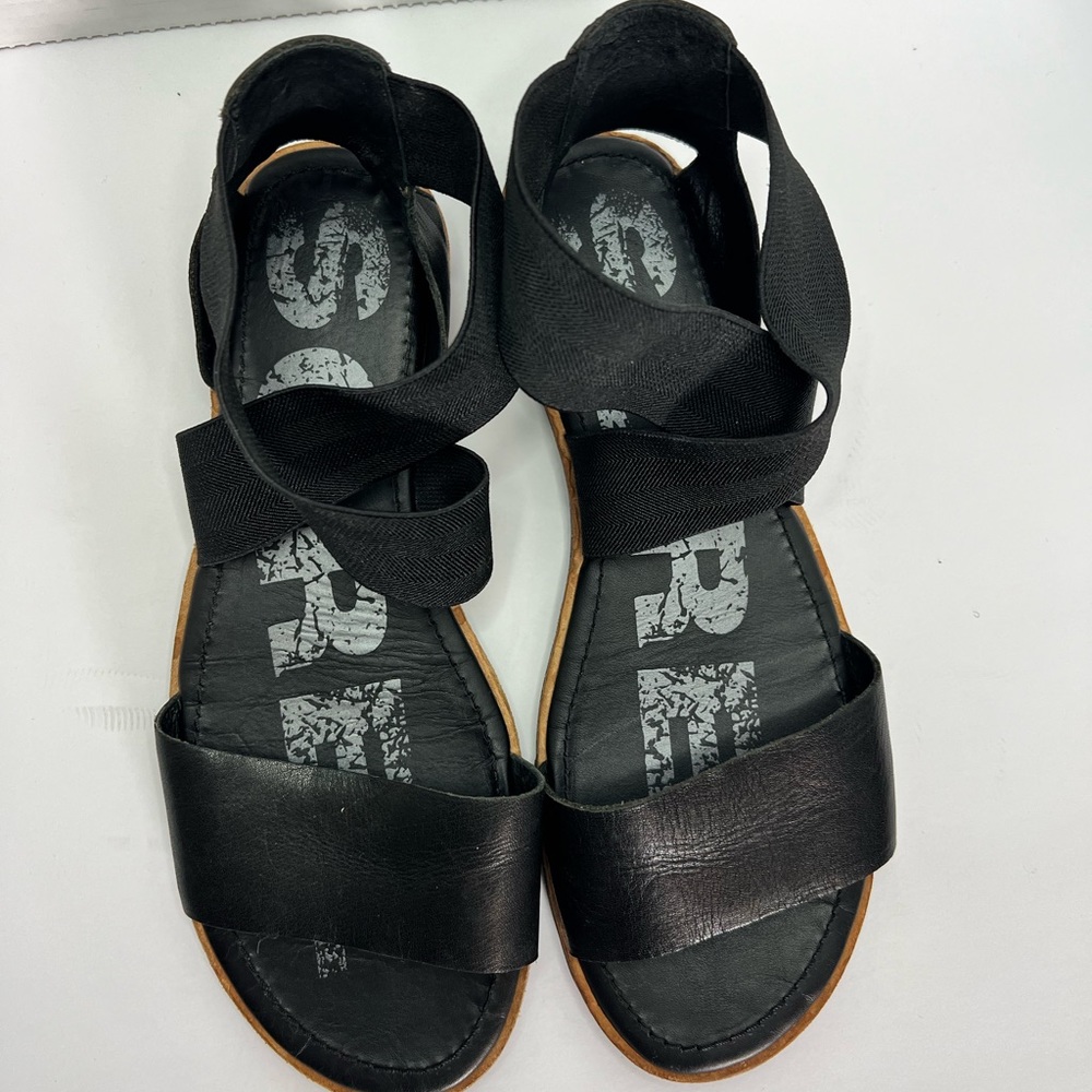 Sorel Ella Womens Size 8 Black Cross Strap Stretch Sandals 1787541010 Comfort
